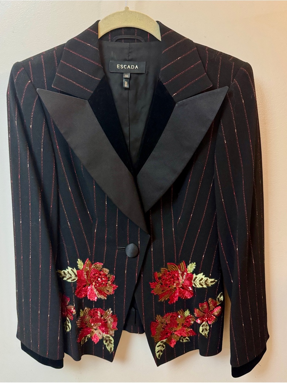 Escada Sequin Satin and Velvet Jacket